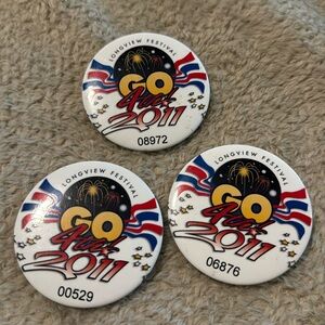 Longview Festival set of 3 metal pins